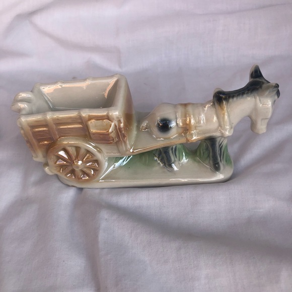 Vintage Juan Valdez Coffee Bean DONKEY & CART Brazil Porcelain Figurine - Picture 2 of 7